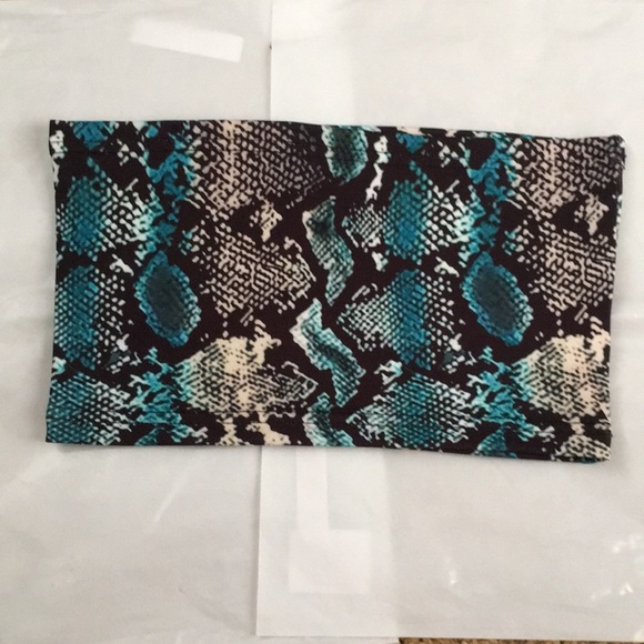LAST ONE! Blue Snakeskin Tube Top - Picture 6 of 7